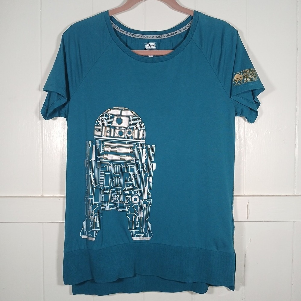Star Wars Galaxy's Edge Shirt Droid Depot Disney Exclusive Women's Medium Teal
